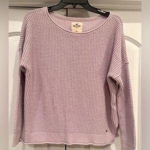Hollister Knit Waffle Style Crew neck Light Pink Cardigan Sweater Large
